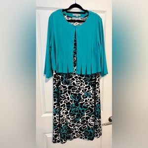 Sleeveless dress with cropped jacket, Size 16W